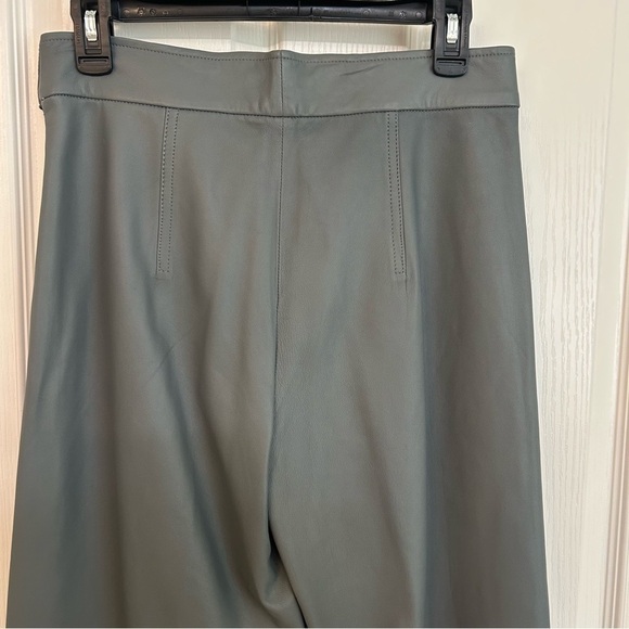 Vince Lamb Leather Wide Leg Crop Pants in Sea Stone Size 4 - Picture 11 of 15